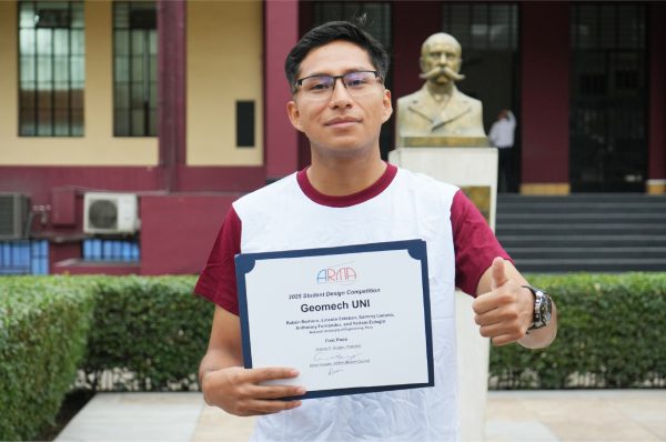 Estudiantes de la UNI ganan primer puesto en competencia internacional de diseño en mecánica de rocas